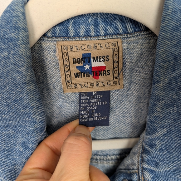 Cow Print Denim Vest Y2K Western M - Picture 5 of 8